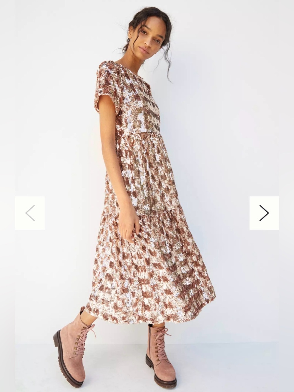NEW Anthropologie Maeve Bernadette Sequined Midi Dress size XS